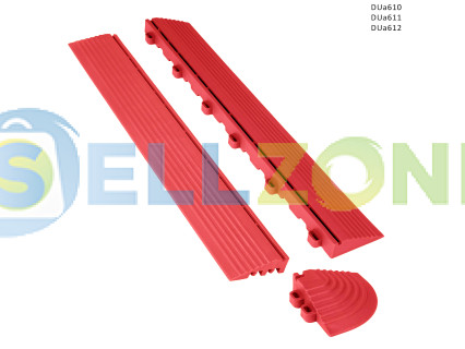 Κόκκινη άκρη / άκρη / γωνία για την πλευρά του αρθρωτού δαπέδου PVC – DUa610 / DUa611 / DUa612